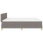 Preview: ARDEBO.de - LED Boxspringbett mit Matratze mit LED Taupe 180 x 200 cm Stoff