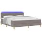 Preview: LED Boxspringbett mit Matratze mit LED Taupe 180 x 200 cm Stoff