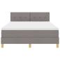 Preview: LED Boxspringbett mit Matratze mit LED Taupe 160 x 200 cm Stoff