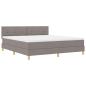 Preview: LED Boxspringbett mit Matratze mit LED Taupe 180 x 200 cm Stoff
