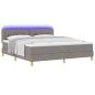 Preview: LED Boxspringbett mit Matratze mit LED Taupe 180 x 200 cm Stoff