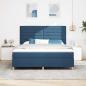 Preview: LED Boxspringbett mit Matratze Blau 180 x 200 cm Stoff