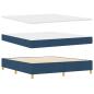 Preview: LED Boxspringbett mit Matratze Blau 180 x 200 cm Stoff