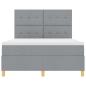 Preview: LED Boxspringbett mit Matratze Hellgrau 160 x 200 cm Stoff
