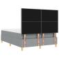 Preview: LED Boxspringbett mit Matratze Hellgrau 160 x 200 cm Stoff