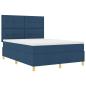 Preview: LED Boxspringbett mit Matratze Blau 160 x 200 cm Stoff
