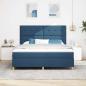 Preview: LED Boxspringbett mit Matratze Blau 180 x 200 cm Stoff