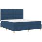 Preview: LED Boxspringbett mit Matratze Blau 180 x 200 cm Stoff