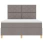 Preview: LED Boxspringbett mit Matratze Taupe 160 x 200 cm Stoff