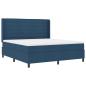 Preview: ARDEBO.de - LED Boxspringbett mit Matratze Blau 180 x 200 cm Stoff