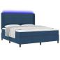 Preview: LED Boxspringbett mit Matratze Blau 180 x 200 cm Stoff