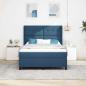 Preview: LED Boxspringbett mit Matratze Blau 160 x 200 cm Stoff
