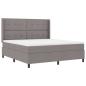 Preview: LED Boxspringbett mit Matratze Taupe 180 x 200 cm Stoff
