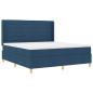 Preview: Boxspringbett mit Matratze mit Kopfteil Blau 140 x 200 cm Stoff