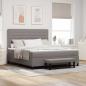 Preview: ARDEBO.de - Boxspringbett mit Matratze Taupe 180 x 200 cm Stoff