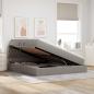 Preview: Bett mit Stauraum und LED mit Matratze Taupe 180 x 200 cm Stoff