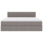 Preview: Bett mit Stauraum und LED mit Matratze Taupe 180 x 200 cm Stoff
