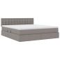 Preview: Bett mit Stauraum und LED mit Matratze Taupe 180 x 200 cm Stoff