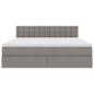 Preview: Bett mit Stauraum und LED mit Matratze Taupe 180 x 200 cm Stoff