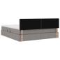 Preview: Bett mit Stauraum und LED mit Matratze Taupe 180 x 200 cm Stoff