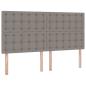 Preview: Bett mit Stauraum und LED mit LED Taupe 180 x 200 cm Polyester