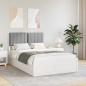 Preview: ARDEBO.de - Bettgestell mit gepolstertem Kopfteil Hellgrau 120 x 190 cm