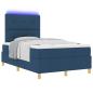 Preview: LED Boxspringbett mit Matratze Blau 120 x 190 cm Stoff