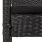 Preview: ARDEBO.de - Gartenbank mit Kissen Schwarz 105 cm Poly Rattan