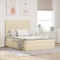 Preview: ARDEBO.de - Aufbewahrungsbett mit Matratze Creme 140 x 200 cm Polyester