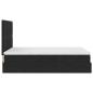 Preview: ARDEBO.de - Bett mit Stauraum und LED mit LED Schwarz 140 x 190 cm Samt
