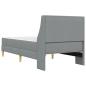 Preview: Bettgestell mit Matratze Uni Hellgrau 90 x 200 cm Stoff