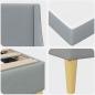 Preview: Bettgestell mit Matratze Uni Hellgrau 90 x 200 cm Stoff