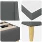 Preview: Bettgestell mit Matratze Uni Dunkelgrau 90 x 200 cm Stoff