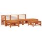 Preview: Garten-Lounge-Set 5 pcs Wachsbraun Massives Kiefernholz