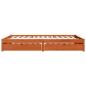 Preview: Bettrahmen mit Schubladen 3 pcs Wachsbraun Massivholz Kiefer