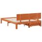 Preview: Bettrahmen mit Kopfteil 3 pcs Wachsbraun Massivholz Kiefer