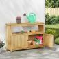 Preview: Gartenkonsole Tisch Helles Akazienholz 110 x 35 x 75 cm