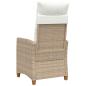 Preview: Liegestuhl mit Teeteller 62 x 64 x 112 cm Poly-Rattan