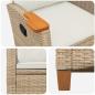 Preview: Liegestuhl mit Teeteller 62 x 64 x 112 cm Poly-Rattan
