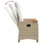 Preview: Liegestuhl mit Teeteller 62 x 64 x 112 cm Poly-Rattan