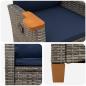 Preview: Liegestuhl mit Teeteller 62 x 64 x 112 cm Poly-Rattan
