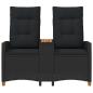 Preview: ARDEBO.de - Liegebank mit Tisch Schwarz 126 x 65 x 112 cm Poly-Rattan