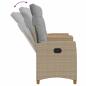 Preview: Liegebank mit Tisch Beige und Hellgrau 126 x 65 x 112 cm