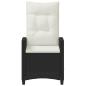 Preview: Gartenstuhl 2 stk. Schwarz und Creme Stahl und Polyester