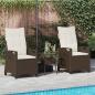 Preview: Gartenstuhl 2 pcs Braun und Creme 56 x 60 x 112 cm