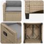 Preview: Gartenstuhl 2 pcs Beige und Hellgrau 56 x 60 x 112 cm
