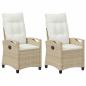 Preview: Gartenstuhl 2 pcs Beige und Creme 56 x 60 x 112 cm