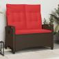 Preview: ARDEBO.de - Gartenbank Braun und Rot 105 x 60 x 112 cm Stahl und Polyester