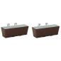Preview: Balkon 2 stk. Braun 50 x 17 x 17 cm Metall