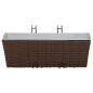Preview: Balkon 2 stk. Braun 50 x 17 x 17 cm Metall